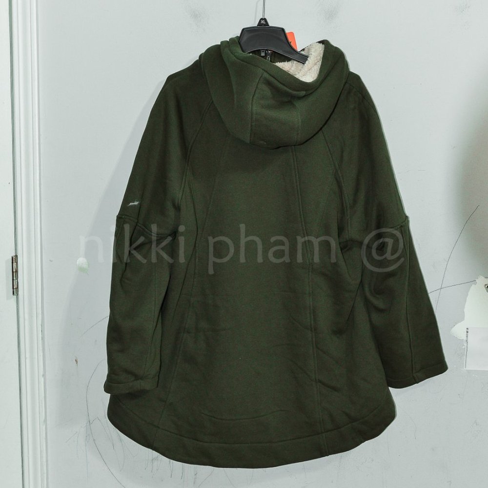 1 Madison Expedition Women's Knit Full Zip Hood Jacket in green - Picture 6 of 7